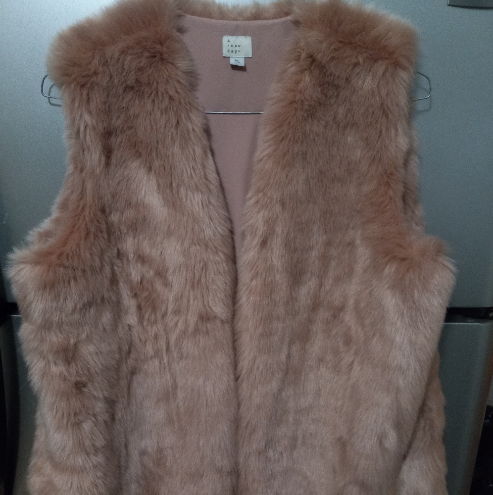 Faux Pink Fur XL Vest